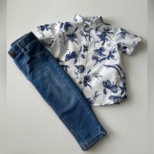 Baby Boy Zara blouse and H&M denim blue pants.  Size  6-9M.